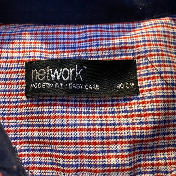 Classic Red White and Blue Striped Pattern Long Sleeve Button Up Medium - Picture 3 of 3